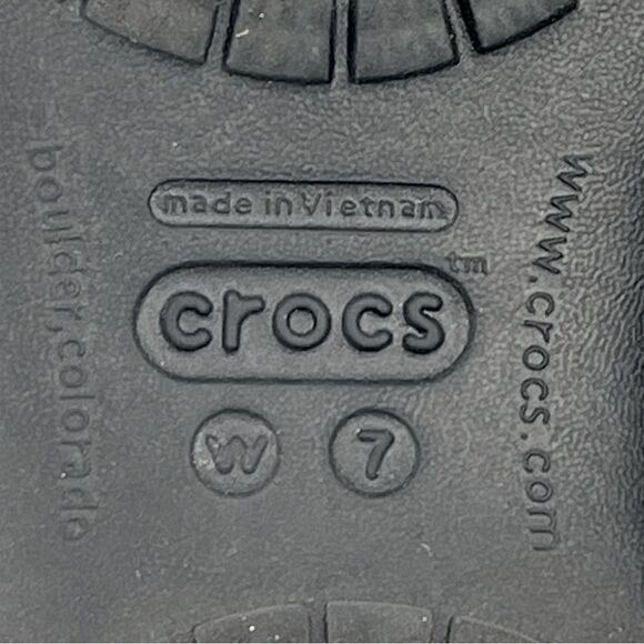 Crocs Kadee Black Cut Out Slip On Ballet Flat Shoes Women's Size 7 - Picture 6 of 9